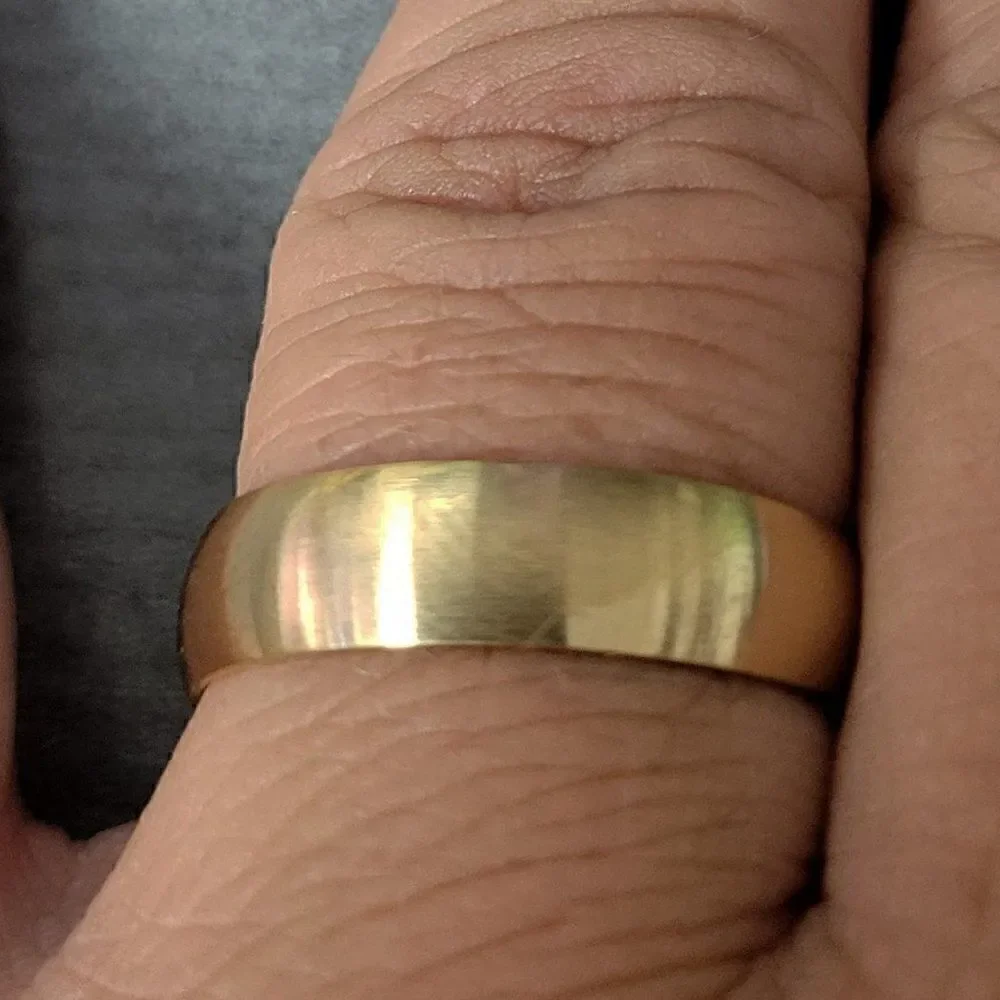 Engraved Men's Matte Gold Wedding Ring Band Personalized Wedding Ring For Him